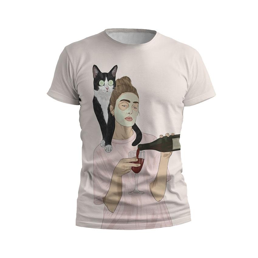 Футболка чоловіча спортивна «Дівчина і кіт Girl and cat»