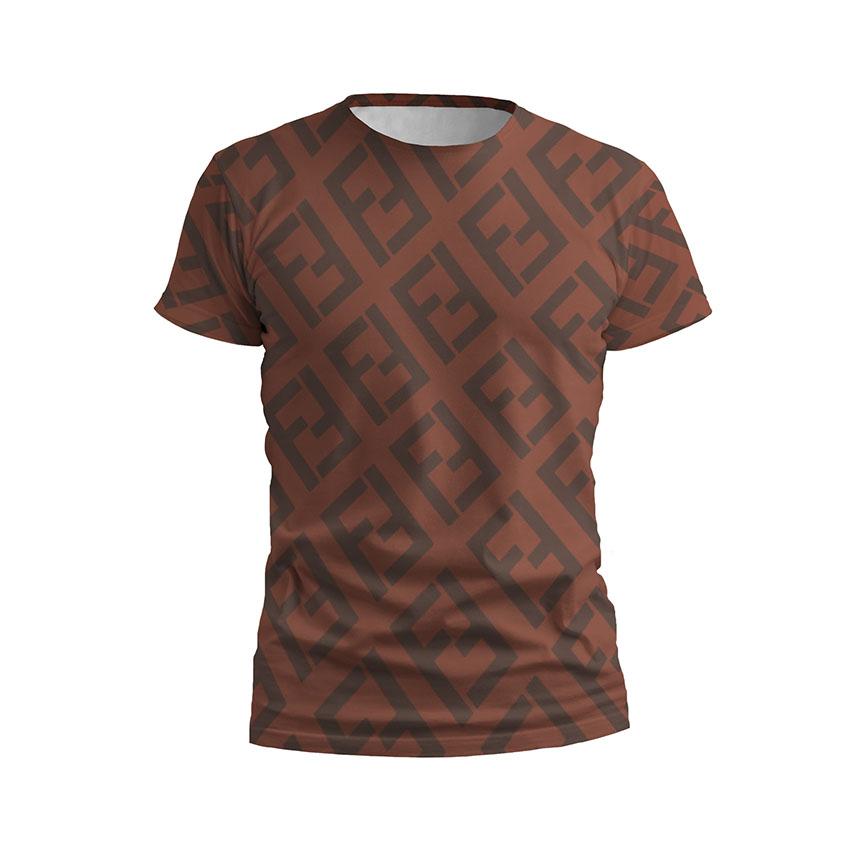 Футболка чоловіча спортивна «Фенді Червоний патерн Fendi Red Pattern»