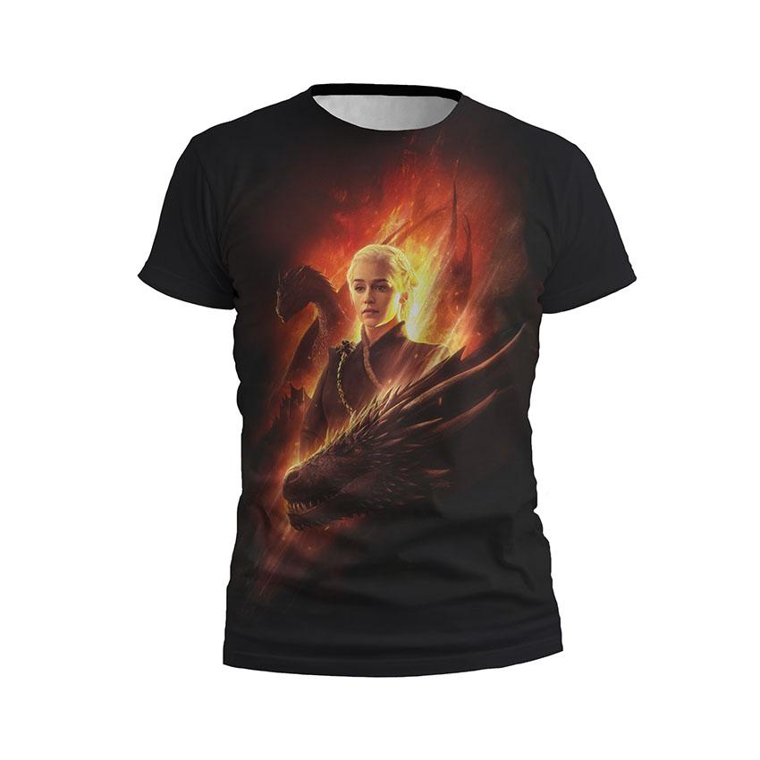 Футболка чоловіча спортивна «Гра Престолів Денеріс Тарґеріен з драконами Game of Thrones Daenerys Targaryen with dragons»