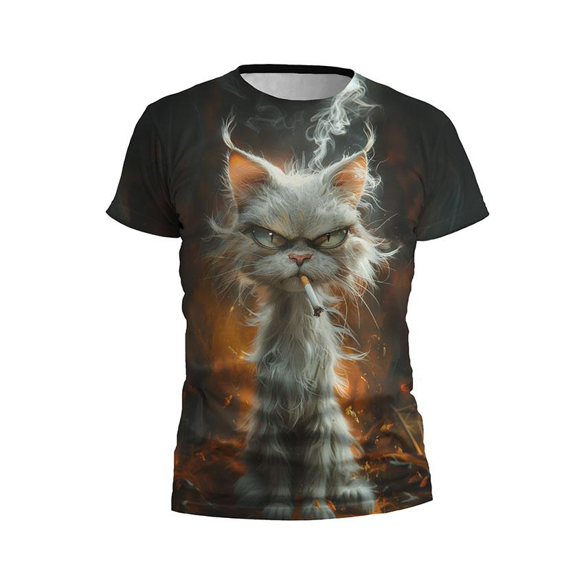 Футболка чоловіча спортивна «Кіт Бунтар Rebel Cat»