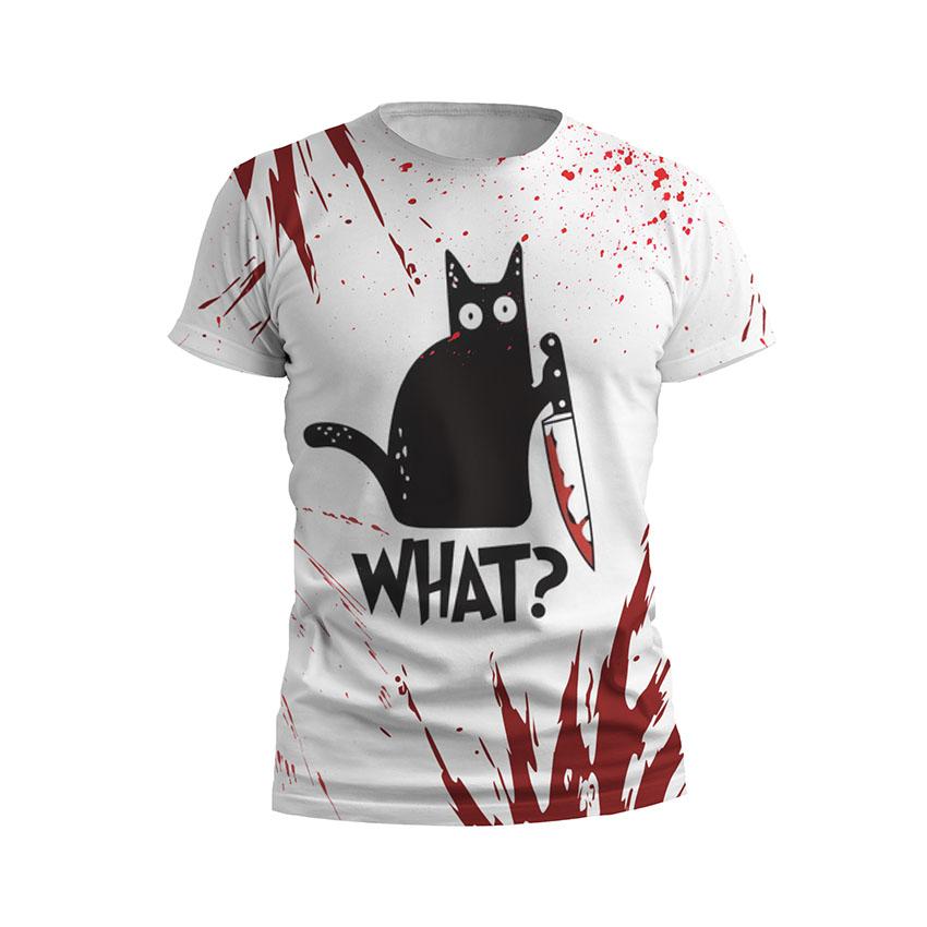 Футболка чоловіча спортивна «Кіт з ножем Cat with Knife»