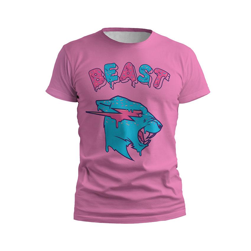 Футболка чоловіча спортивна «Містер Біст Солодкий стиль Mr Beast Sweet style»рожевий