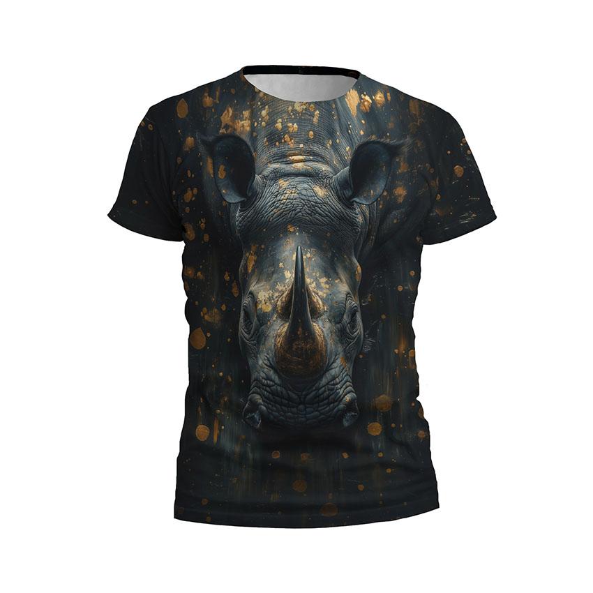 Футболка чоловіча спортивна «Нічний носоріг Night Rhino»