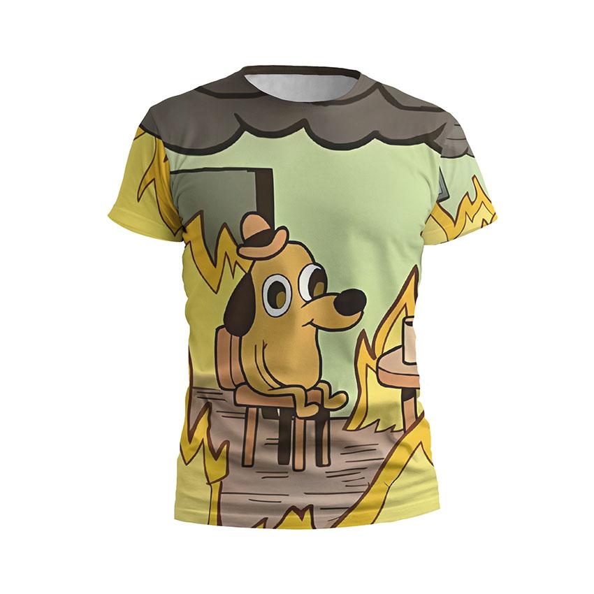 Футболка чоловіча спортивна «Пес у вогні Dog in Flames»