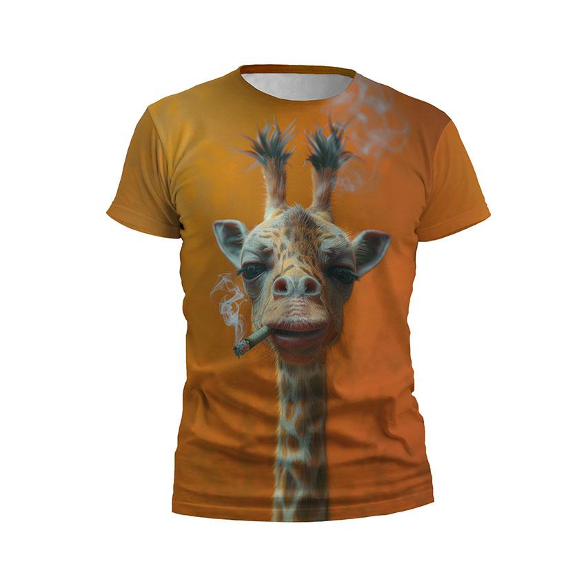 Футболка чоловіча спортивна «Розслаблений жираф Chill Giraffe»