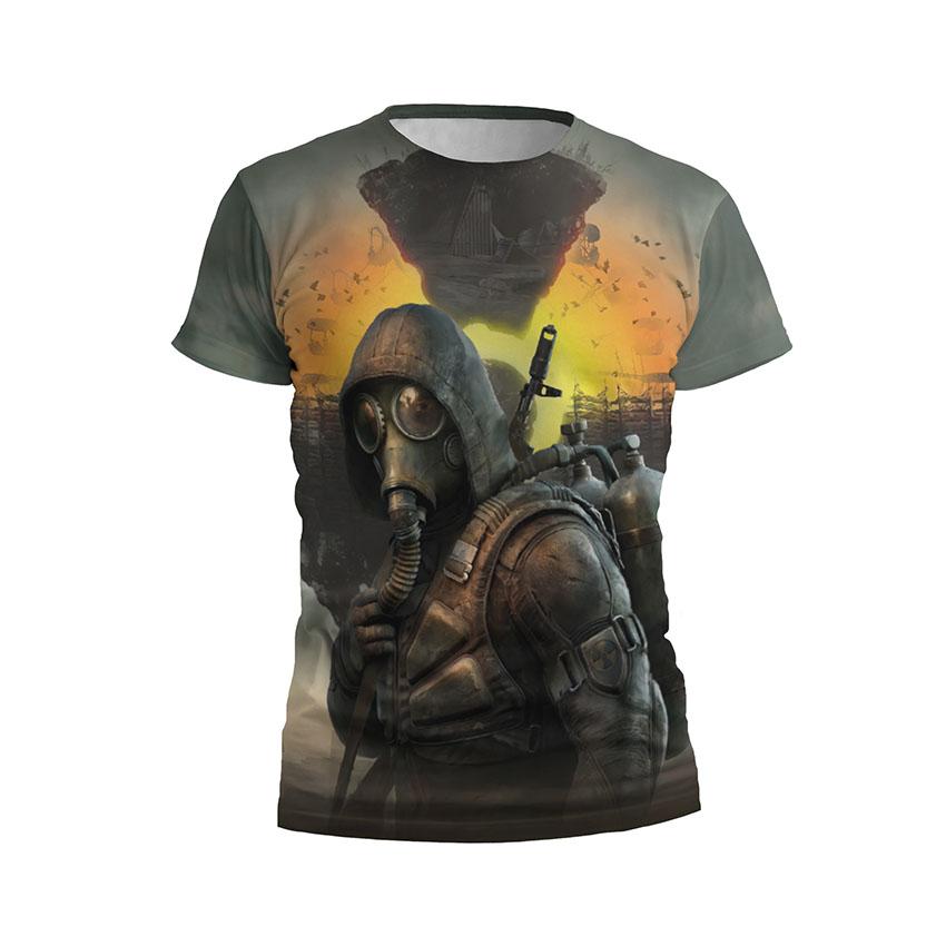 Футболка чоловіча спортивна «Сталкер Серце Чорнобиля Stalker Heart of Chornobyl»