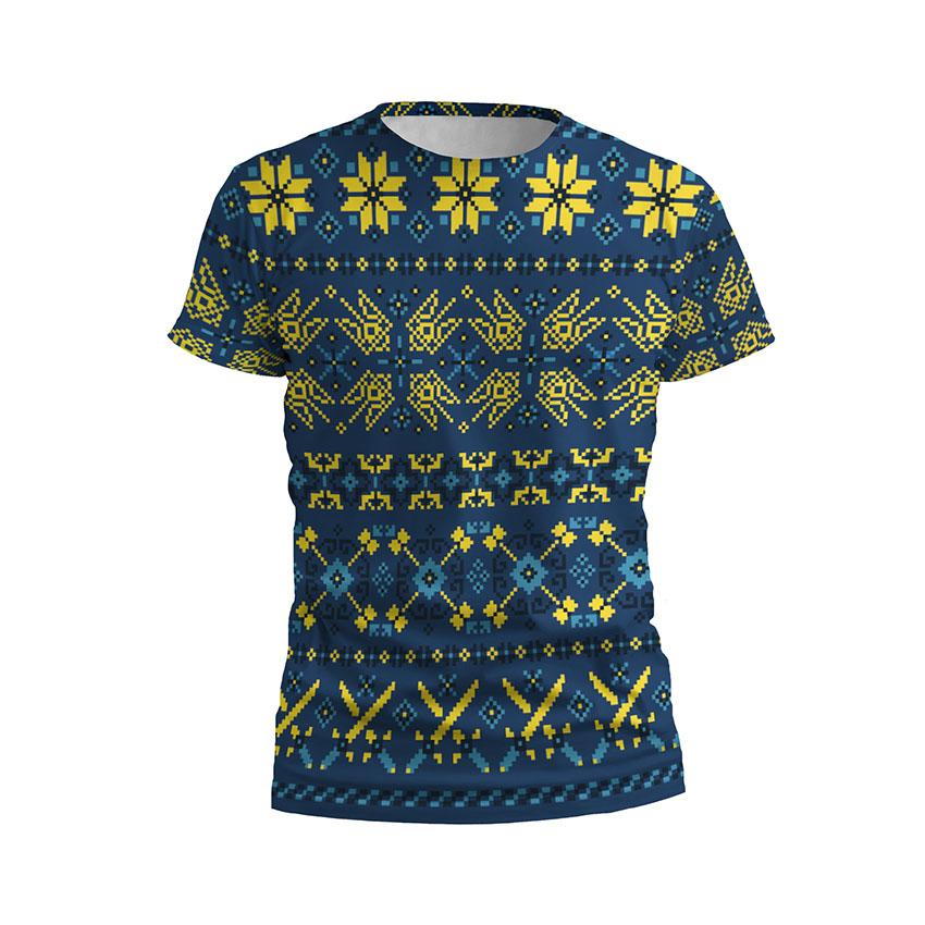 Футболка чоловіча спортивна «Український Орнамент Ukrainian Ornament» жовтий