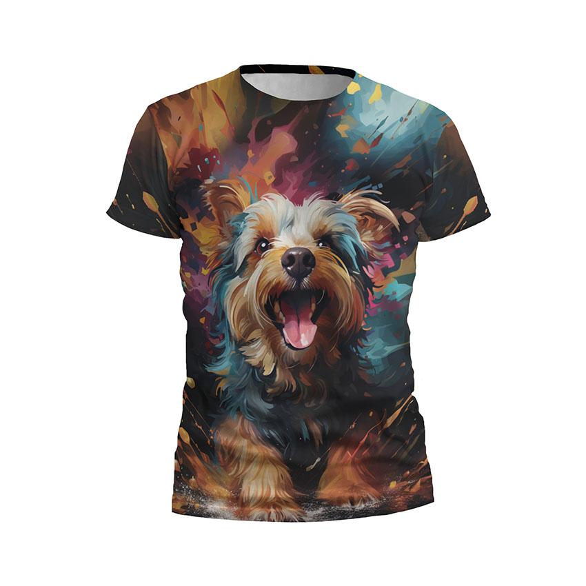 Футболка чоловіча спортивна «Йоркширский терьер у фарбах Yorkshire terrier in colors»