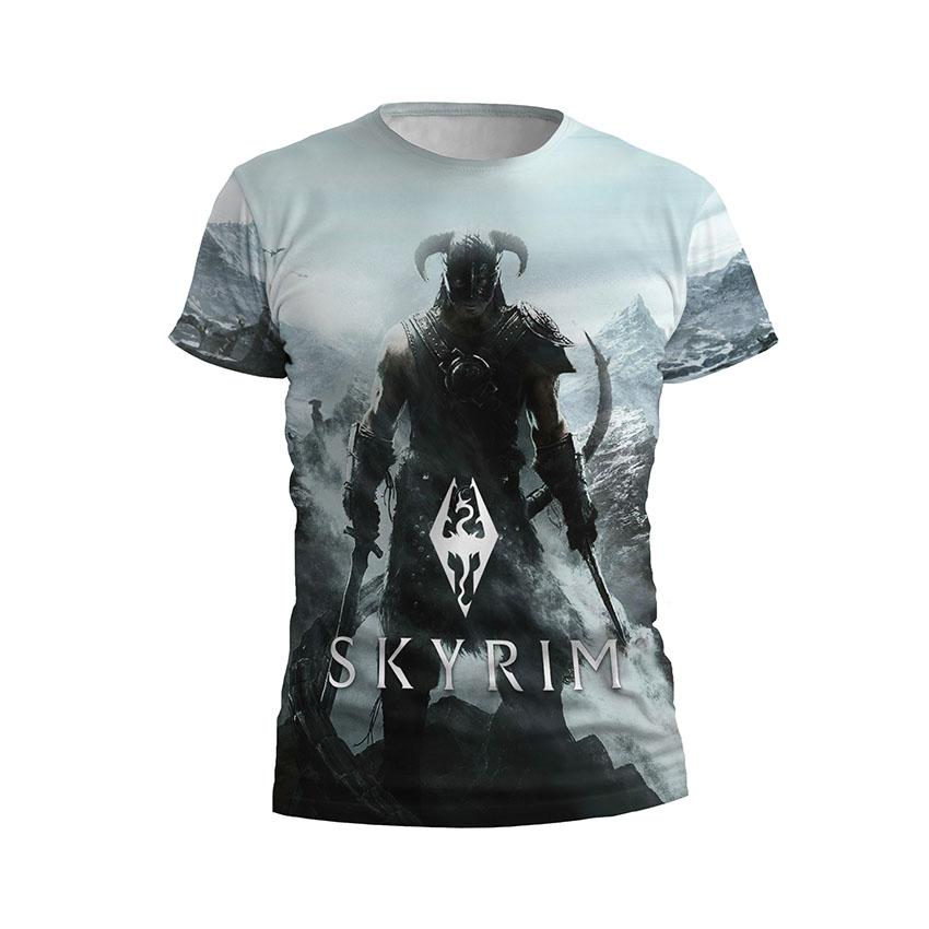Футболка чоловіча спортивна Довакін у битві Скайрим Dovahkiin in Battle Skyrim