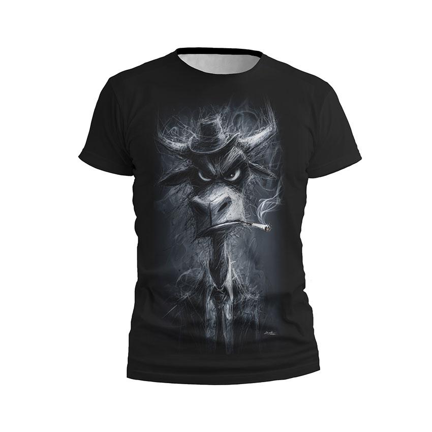 Футболка чоловіча спортивна Димний бик Мафія тварин Smoky bull Like a boss Animal Mafia