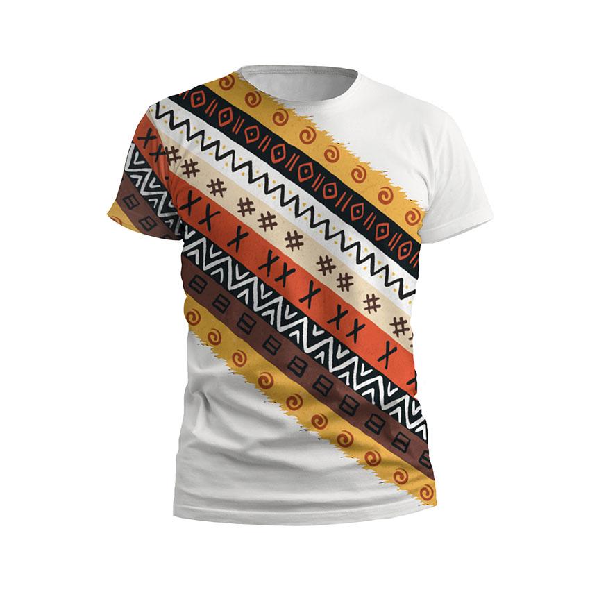 Футболка чоловіча спортивна Етнічний помаранчевий візерунок Ethnic orange pattern White11