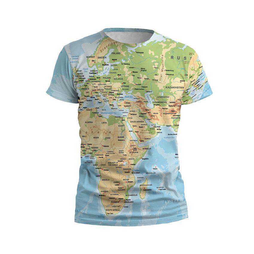 Футболка чоловіча спортивна Континенти світу World Continents