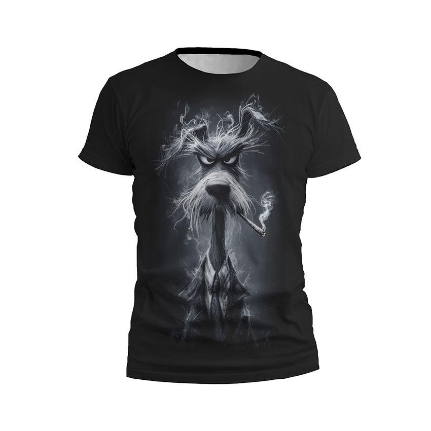 Футболка чоловіча спортивна Курящий пес Мафія тварин Smoking dog Like a boss Animal Mafia