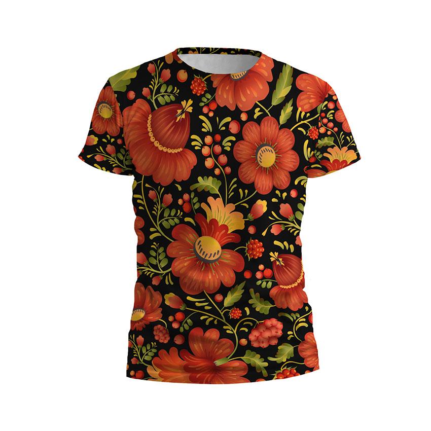 Футболка чоловіча спортивна Квітковий розпис Floral painting11