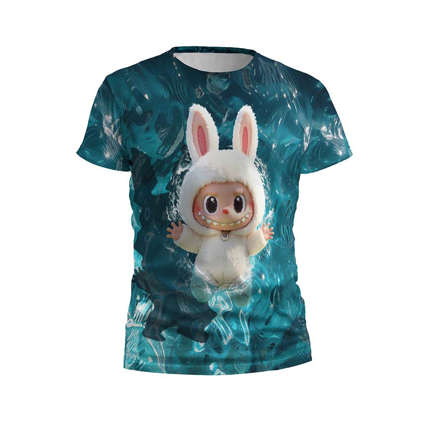 Футболка чоловіча спортивна Лабубу у воді Labubu in the water