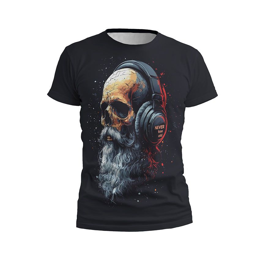 Футболка чоловіча спортивна Музичний череп Кольоровий Music Skull Color