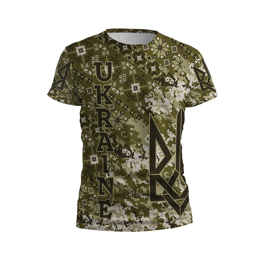 Футболка чоловіча спортивна Розлючена вишиванка Angry embroidery Зелена