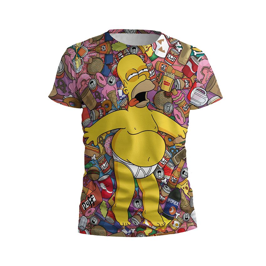 Футболка чоловіча спортивна Сімпсони Гомер з пончиками The Simpsons Homer with donuts