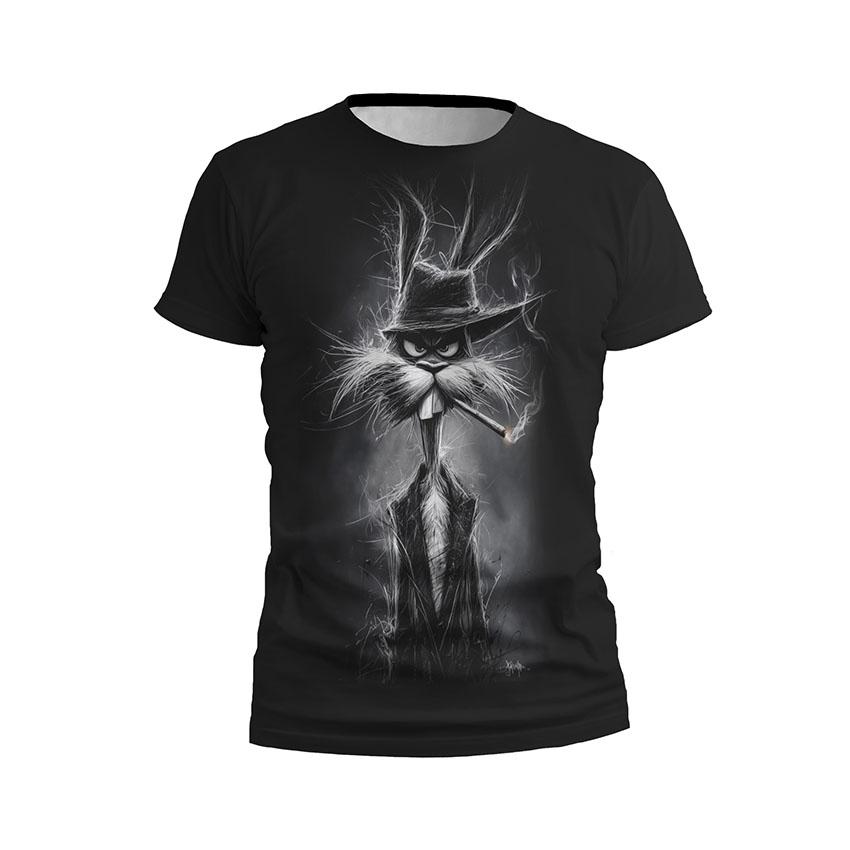 Футболка чоловіча спортивна Суворий заєць Мафія тварин Strict hare Like a boss Animal Mafia