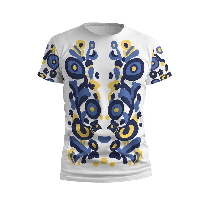 Футболка чоловіча спортивна Український візерунок Ukrainian pattern жовто-блакитний