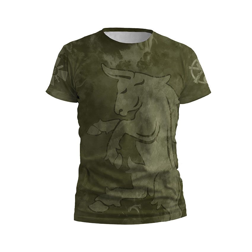 Футболка чоловіча спортивна 43-тя окрема механізована бригада Тактичний стиль Tactical style хакі