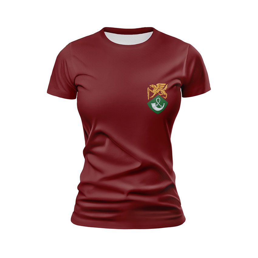 Футболка жіноча 71-ша окрема єгерська бригада Крилаті воїни Winged warriors бордовий