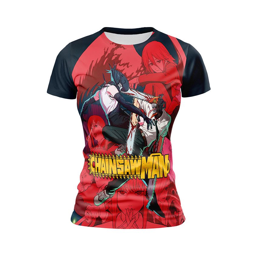 Футболка жіноча Людина-бензопила Хаос Боротьби Chainsaw Man Chaos of Fight