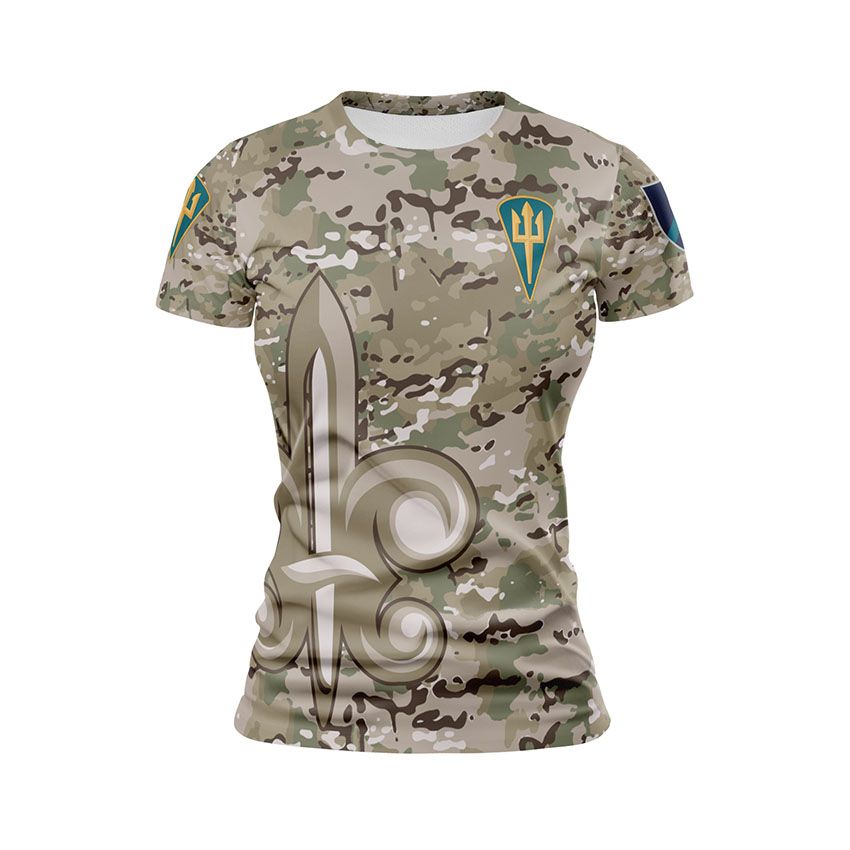 Футболка жіноча спортивна 140-й окремий розвідувальний батальйон Камуфляж Camouflage