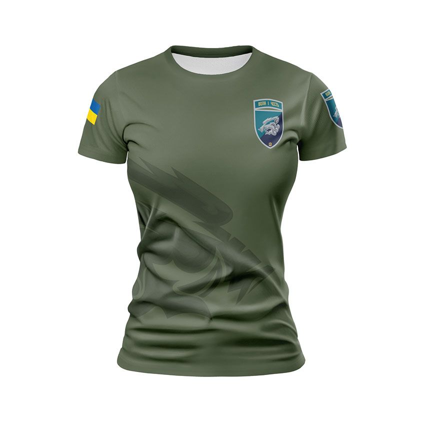 Футболка жіноча спортивна 18-й окремий протитанковий батальйон Воля і честь Will and honor