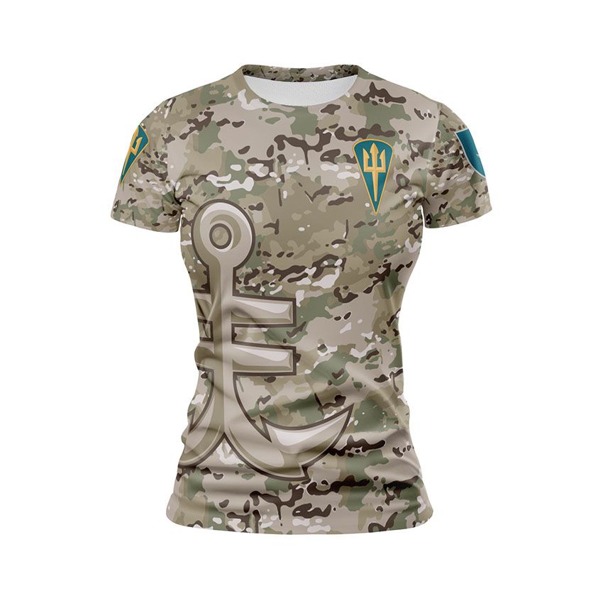 Футболка жіноча спортивна 35-та окрема бригада морської піхоти Камуфляж Camouflage