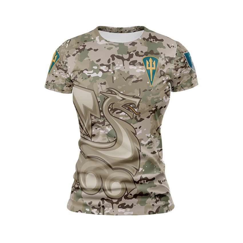 Футболка жіноча спортивна 36-та окрема бригада морської піхоти Камуфляж Camouflage