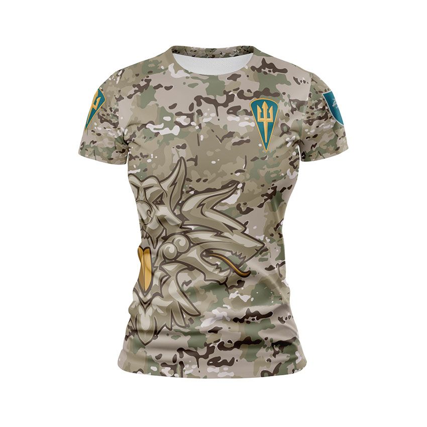 Футболка жіноча спортивна 38-ма окрема бригада морської піхоти Камуфляж Camouflage