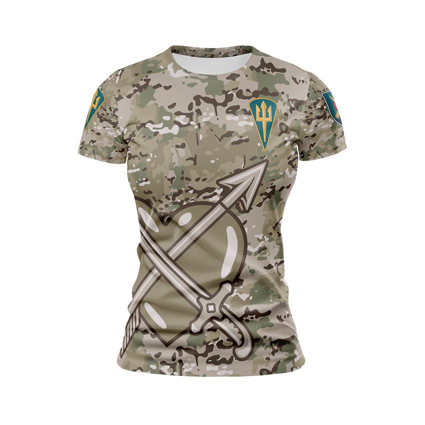Футболка жіноча спортивна 39-та окрема бригада берегової оборони Камуфляж Camouflage