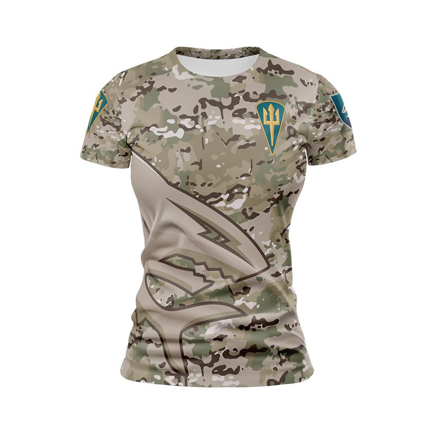 Футболка жіноча спортивна 40-ва окрема бригада берегової оборони Камуфляж Camouflage
