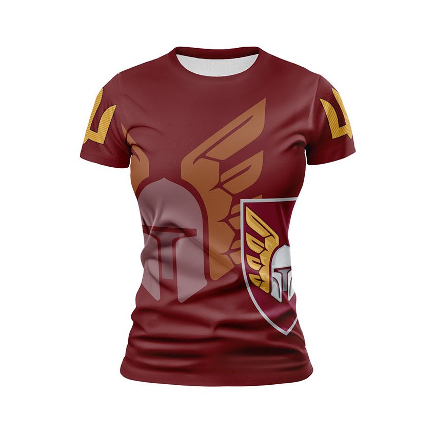 Футболка жіноча спортивна 46-та окрема аеромобільна бригада Бойові крила Combat Wings бордовий