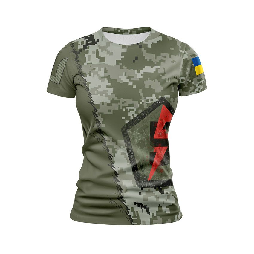 Футболка жіноча спортивна 5-та окрема штурмова бригада Камуфляж сили Camouflage of Strength