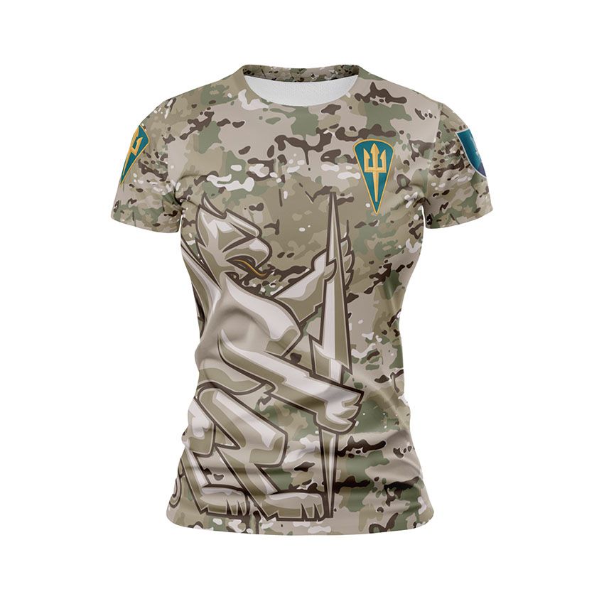 Футболка жіноча спортивна 501-й окремий батальйон морської піхоти Камуфляж Camouflage