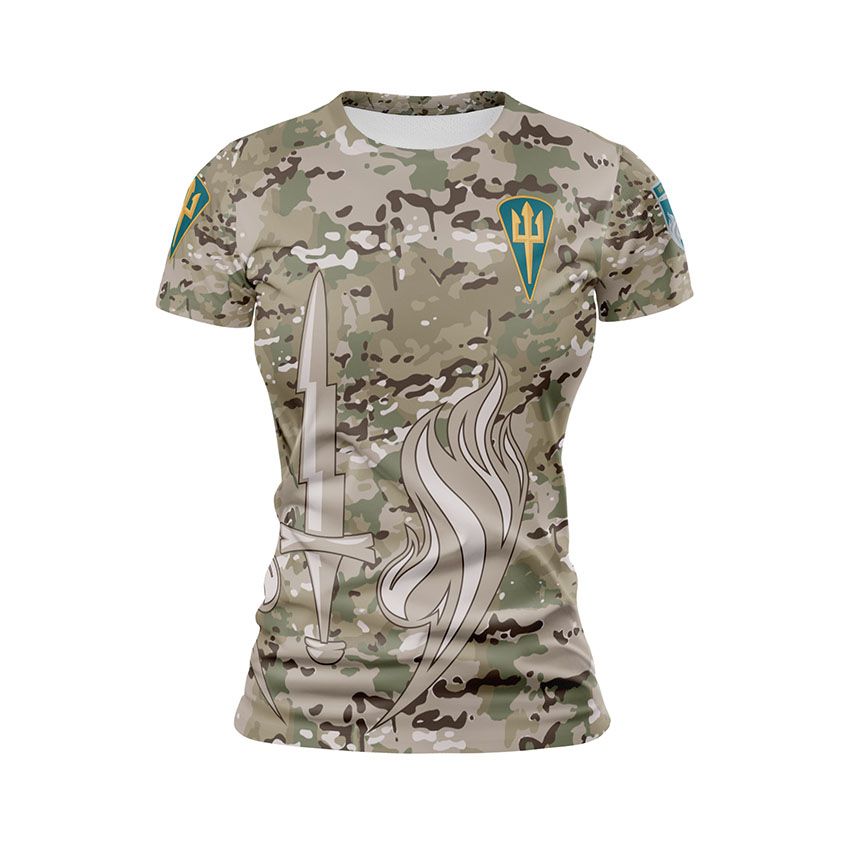 Футболка жіноча спортивна 505-й окремий батальйон морської піхоти Камуфляж Camouflage