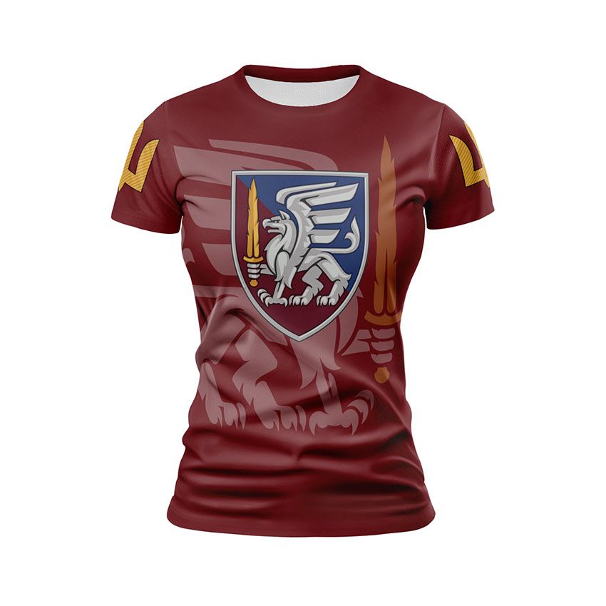 Футболка жіноча спортивна 81-ша окрема аеромобільна бригада Воїн Свободи Warrior of Freedom бордовий