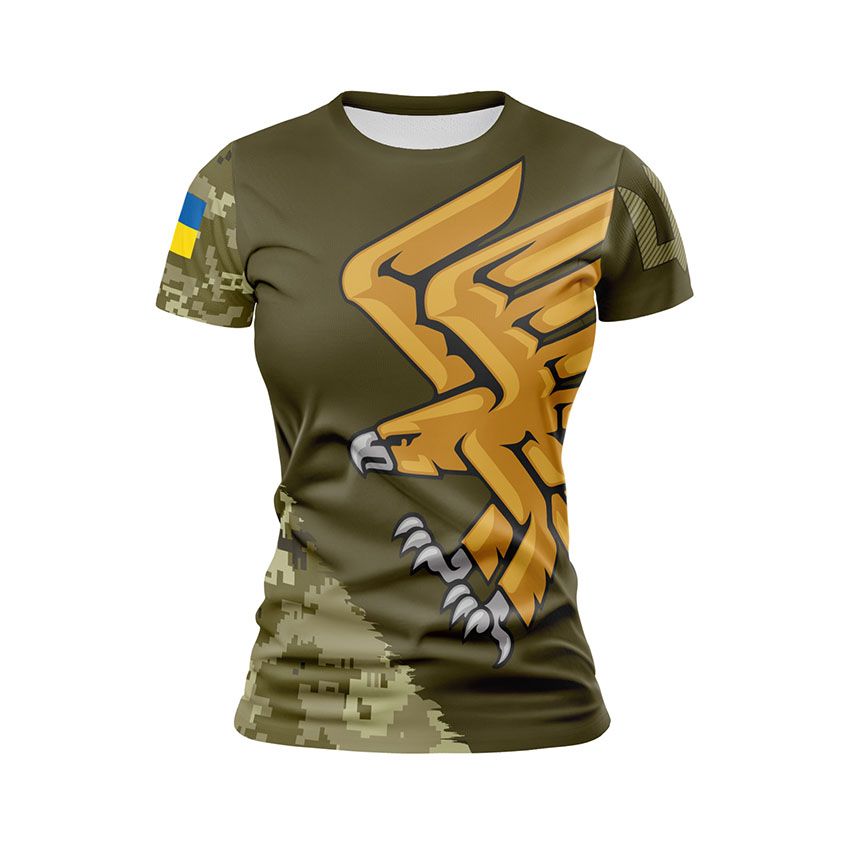 Футболка жіноча спортивна 95-та окрема десантно-штурмова бригада Камуфляжна Енергія Camouflage Energy