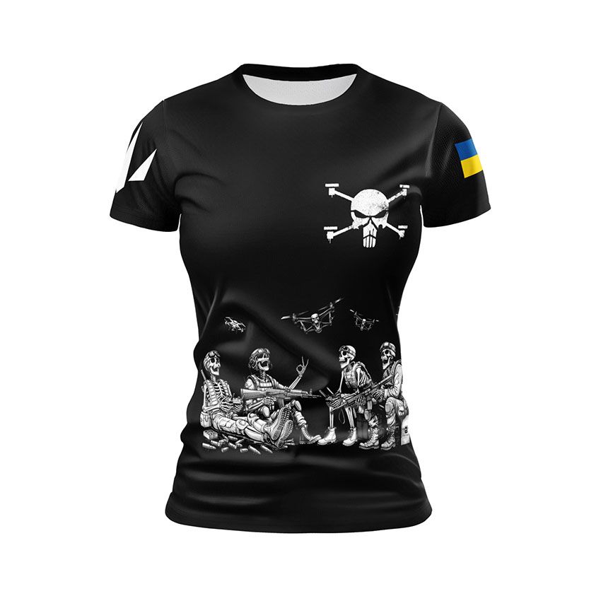 Футболка жіноча спортивна Батальйон Flying Skull Безсмертні дрони Immortal Drones