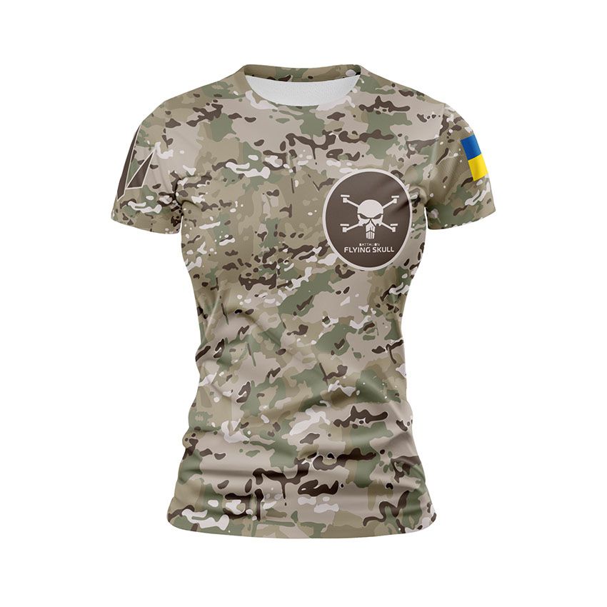 Футболка жіноча спортивна Батальйон Flying Skull Незламний знак Unbreakable Symbol