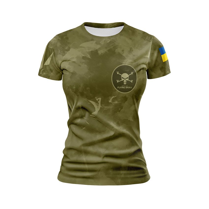 Футболка жіноча спортивна Батальйон Flying Skull Тактичний стиль Tactical style