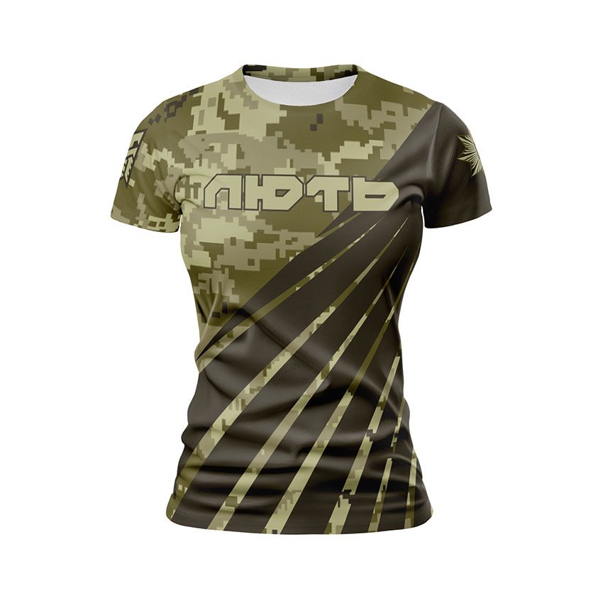Футболка жіноча спортивна Бригада Лють Камуфляж Camouflage