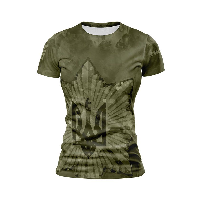 Футболка жіноча спортивна Бригада Лють Тактичний стиль Tactical style хакі
