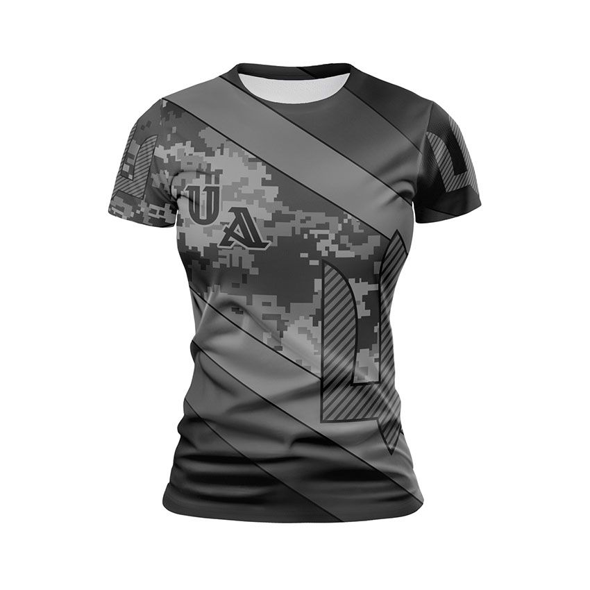 Футболка жіноча спортивна Камуфляж волі Сірий Camouflage of Freedom Gray11