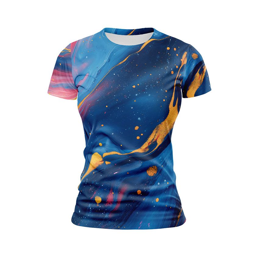 Футболка жіноча спортивна Хвилі фарби Waves of paint