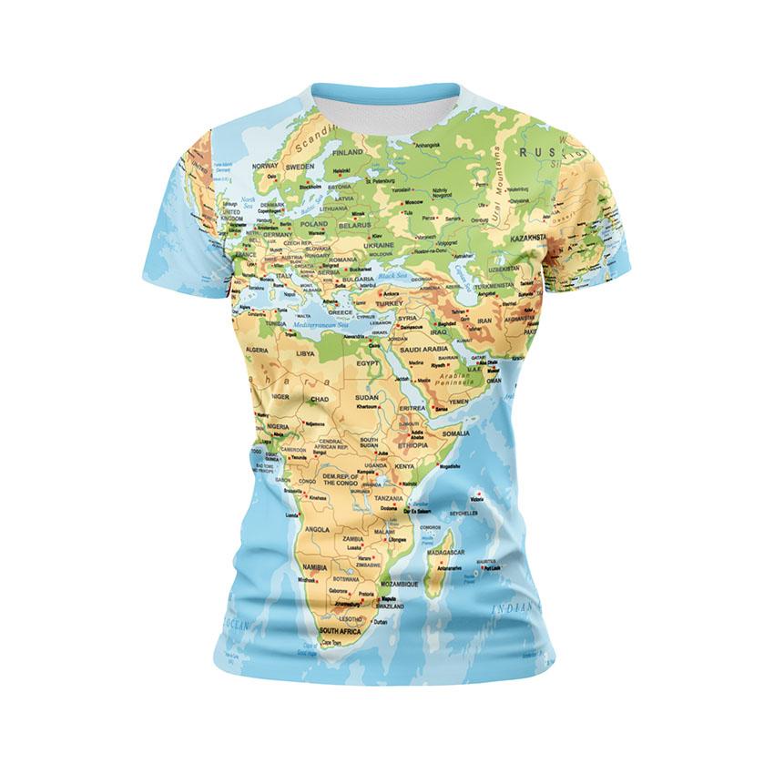 Футболка жіноча спортивна Континенти світу World Continents