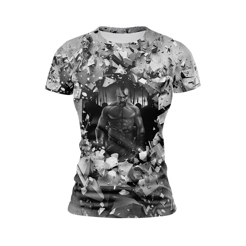 Футболка жіноча спортивна Козак чорно-білий Cossack is black and white