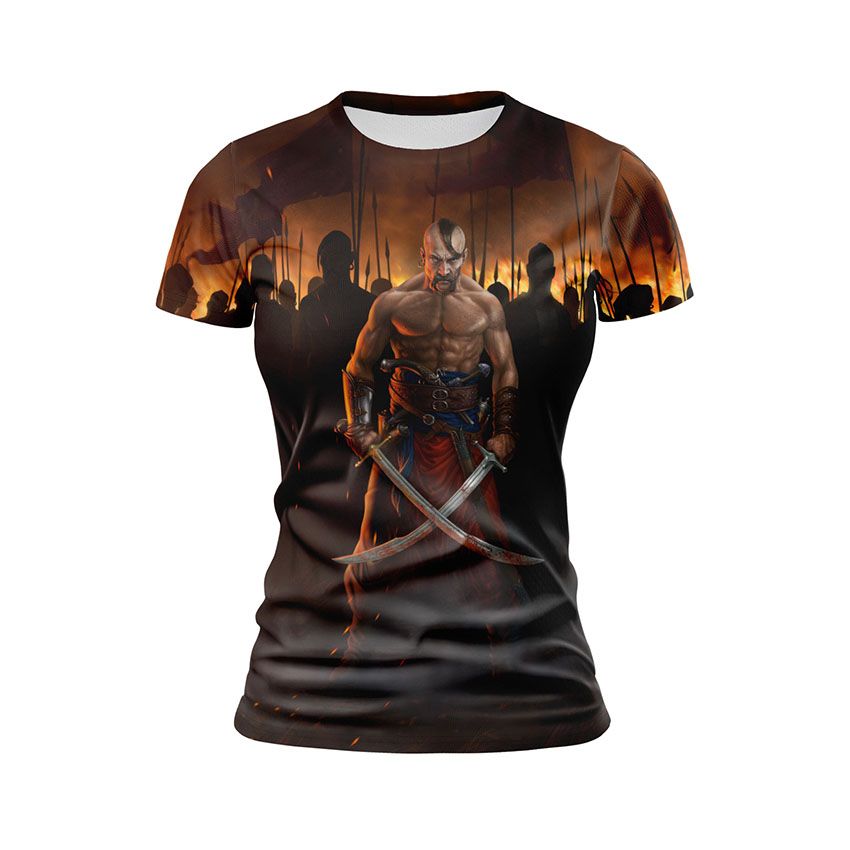 Футболка жіноча спортивна Козак з шаблями Cossack with sabers